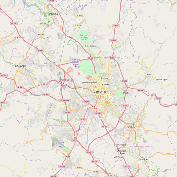 Editable City Map of Campinas