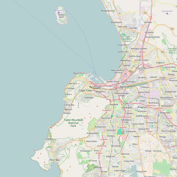 Editable City Map of Cape Town