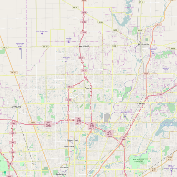 Editable City Map of Carmel, IN