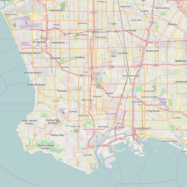 Editable City Map of Carson, CA