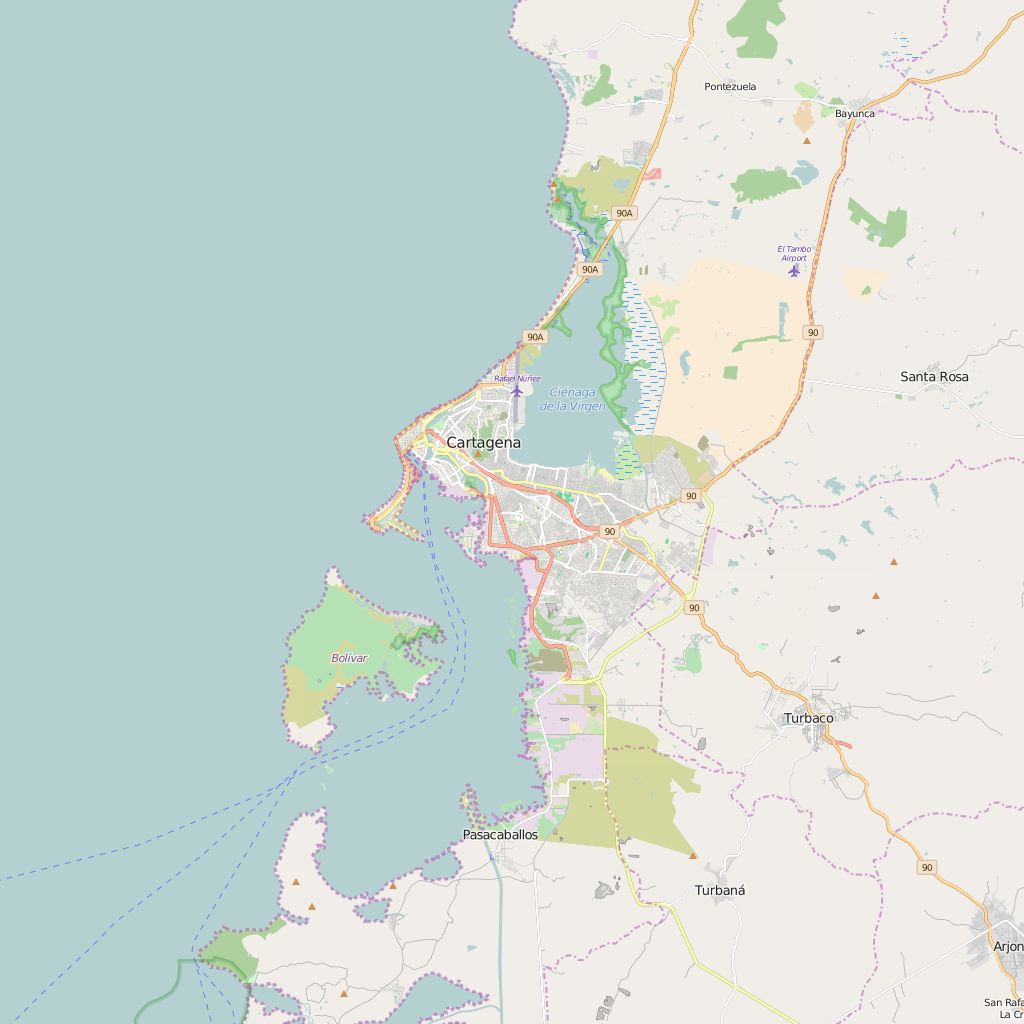 Editable City Map of Cartagena