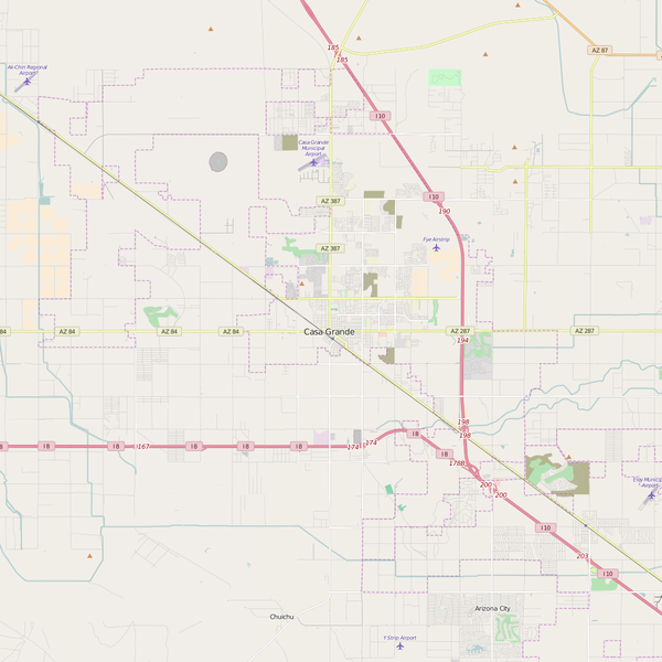 Editable City Map of Casa Grande, AZ