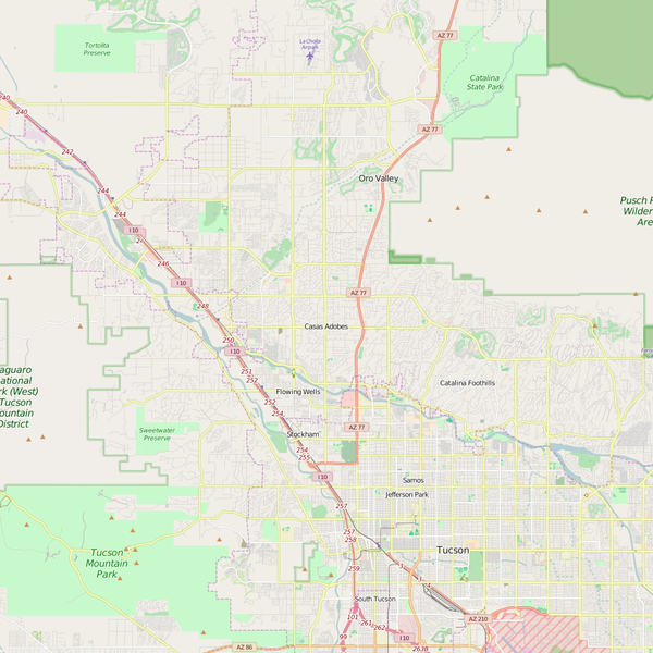 Editable City Map of Casas Adobes, AZ
