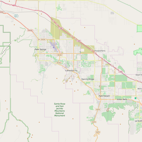 Editable City Map of Cathedral City, CA