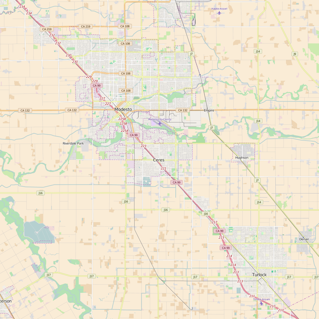Editable City Map of Ceres, CA