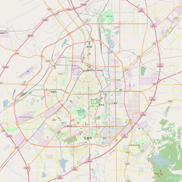 Editable City Map of Changchun