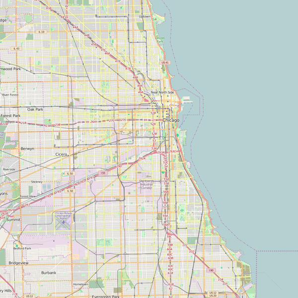 Editable City Map of Chicago, IL