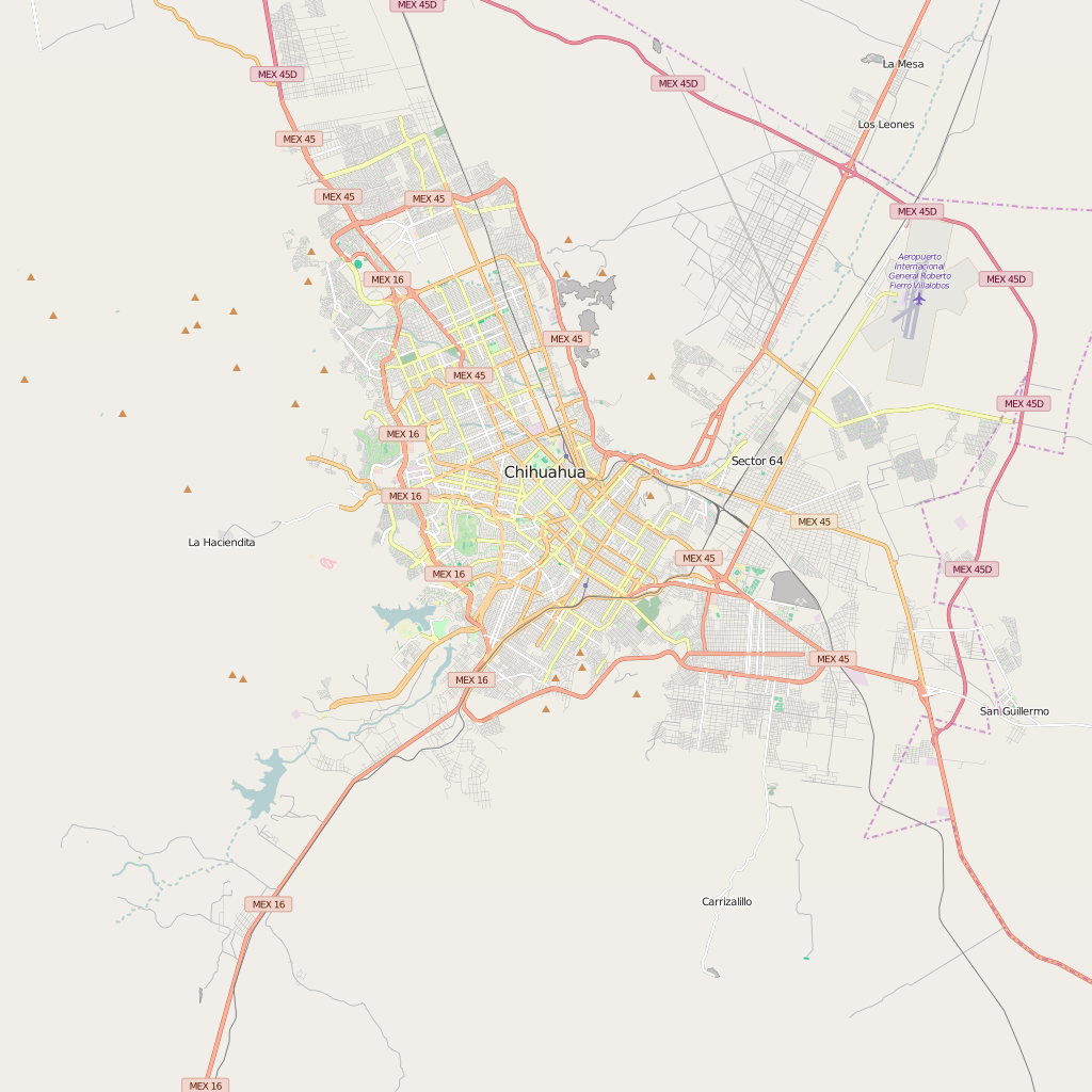 Editable City Map of Chihuahua