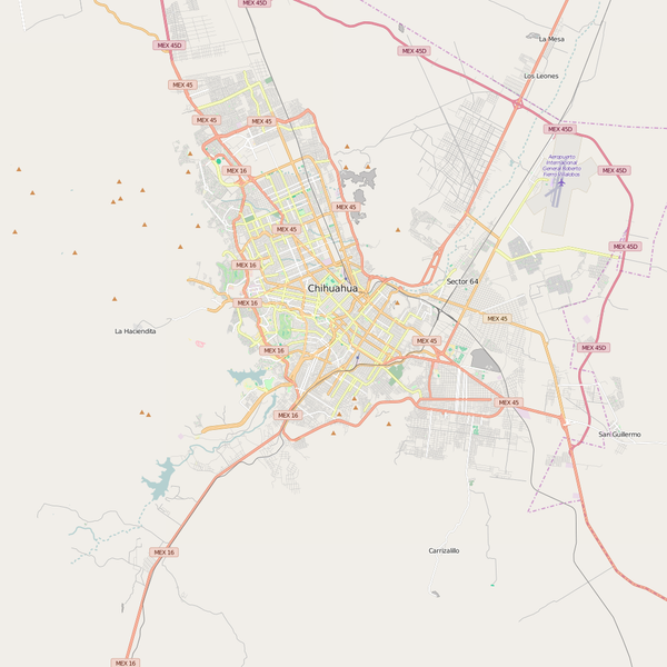 Editable City Map of Chihuahua