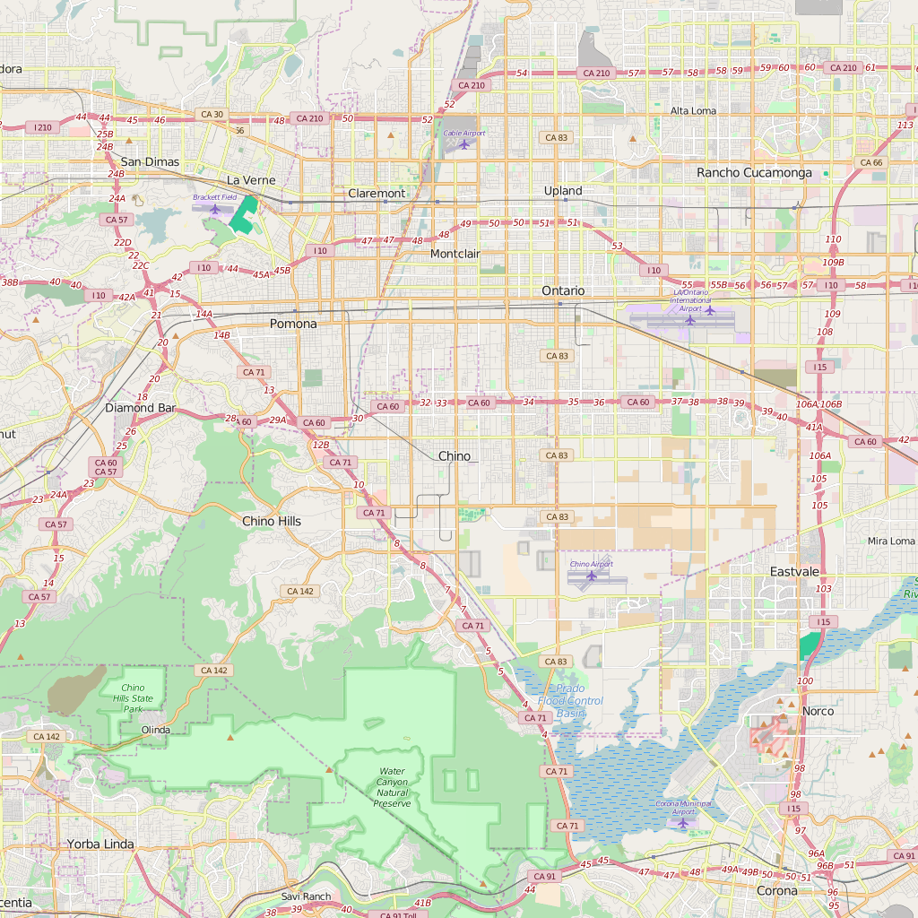 Editable City Map of Chino, CA