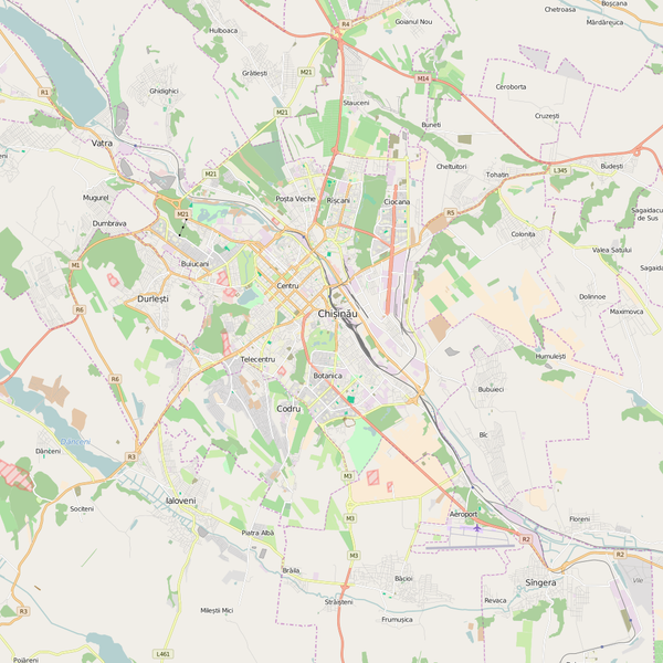 Editable City Map of Chisinau