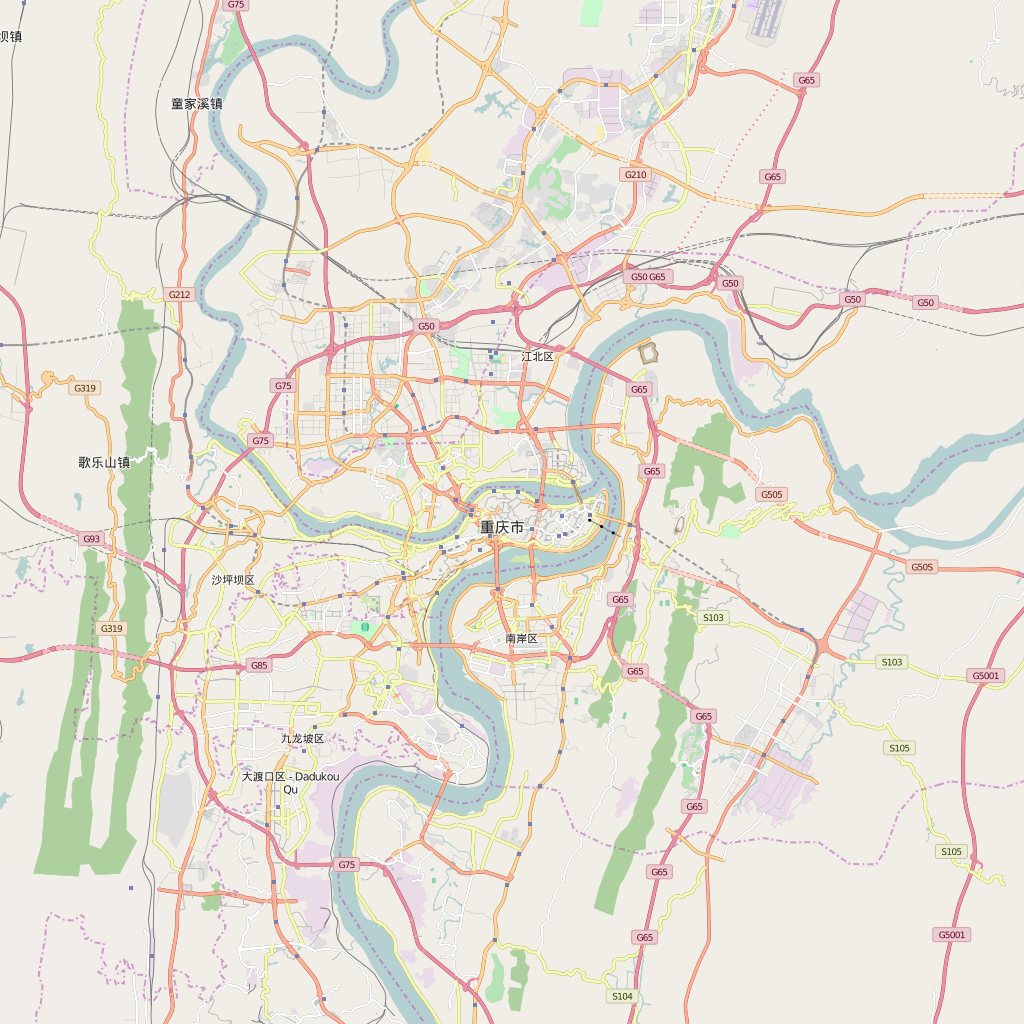 Editable City Map of Chongqing