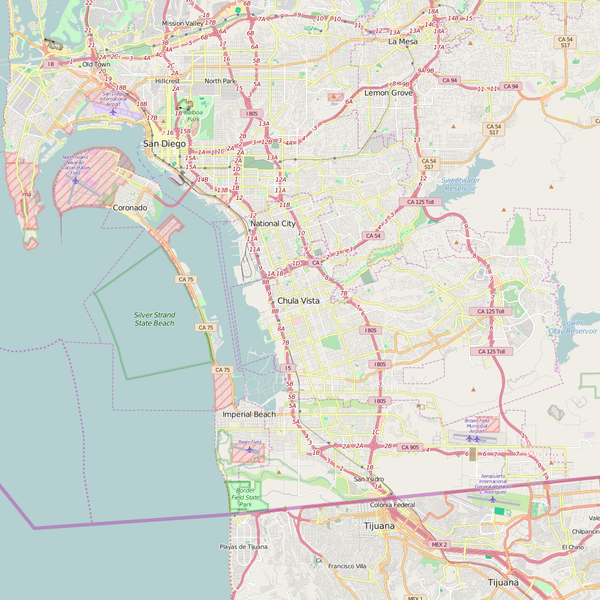 Editable City Map of Chula Vista, CA