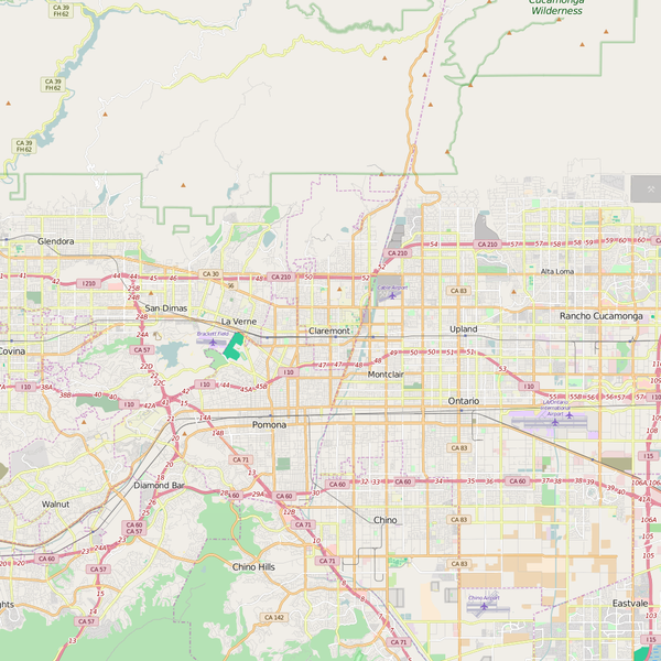Editable City Map of Claremont, CA