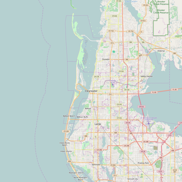 Editable City Map of Clearwater, FL