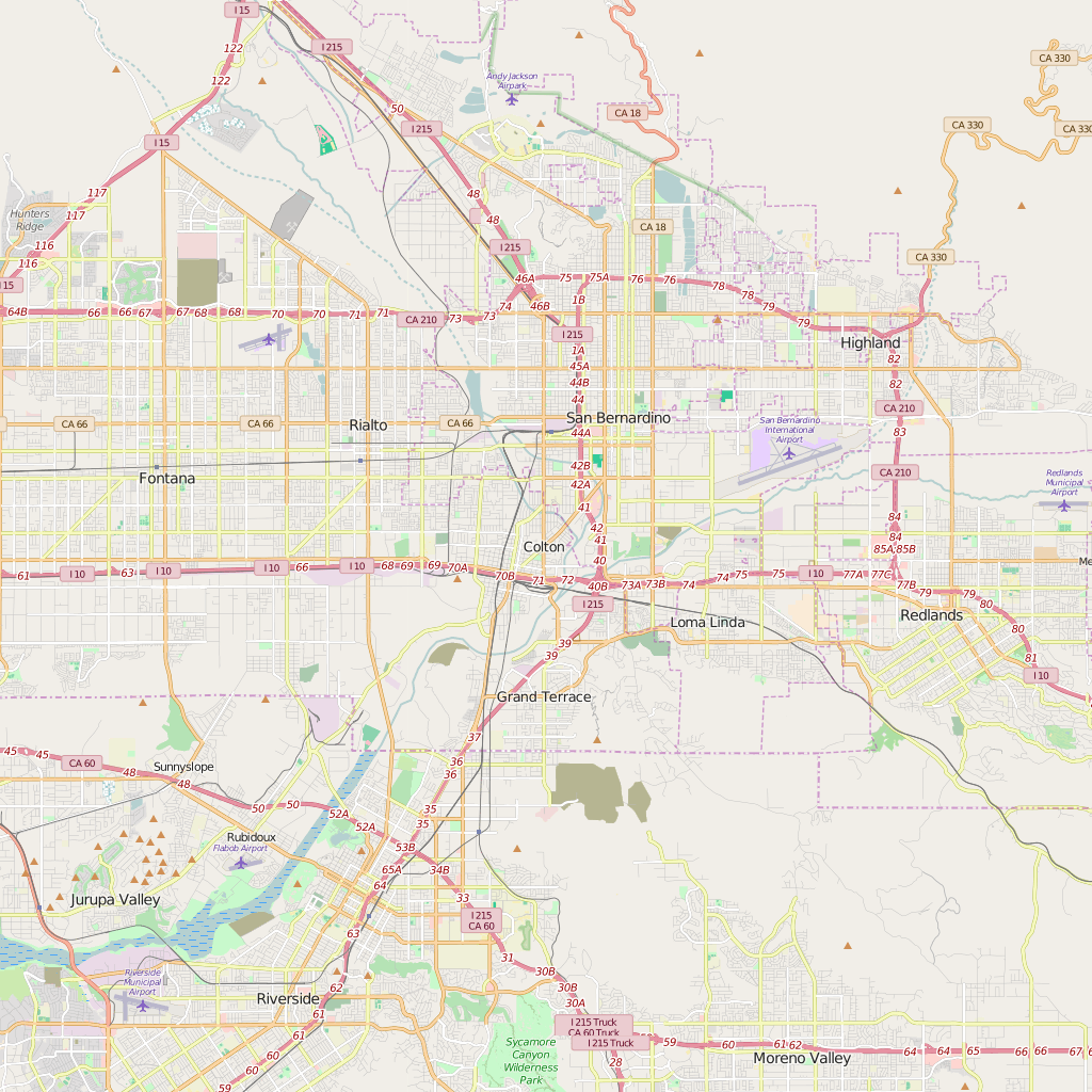 Editable City Map of Colton, CA