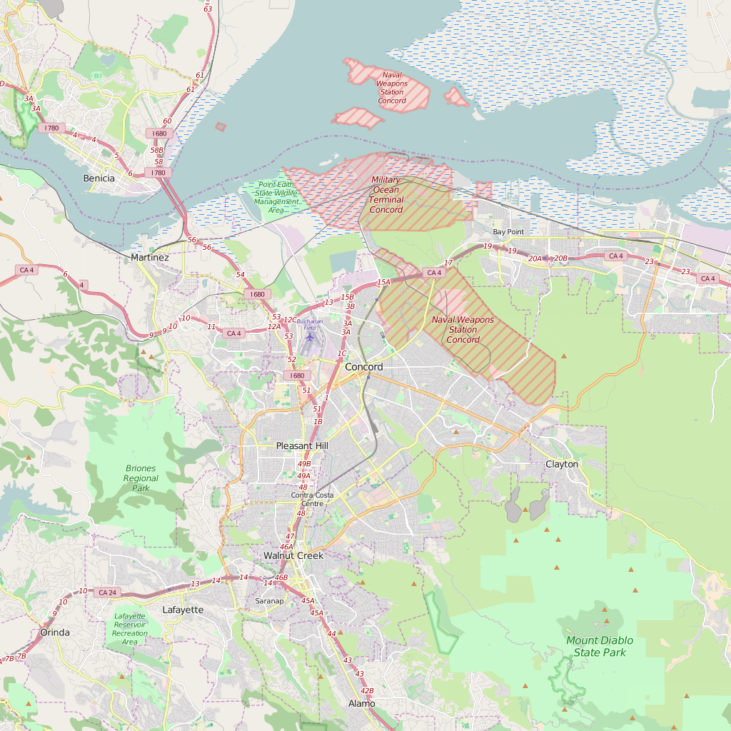 Editable City Map of Concord, CA