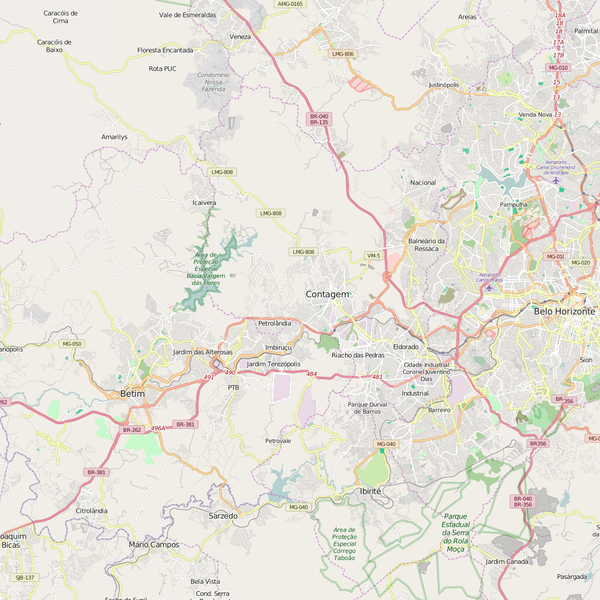 Editable City Map of Contagem