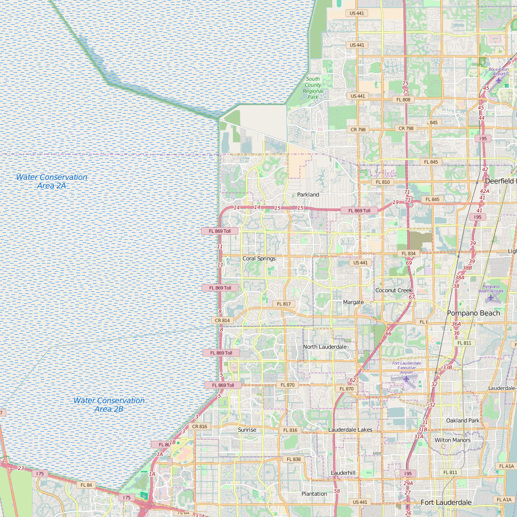 Editable City Map of Coral Springs, FL