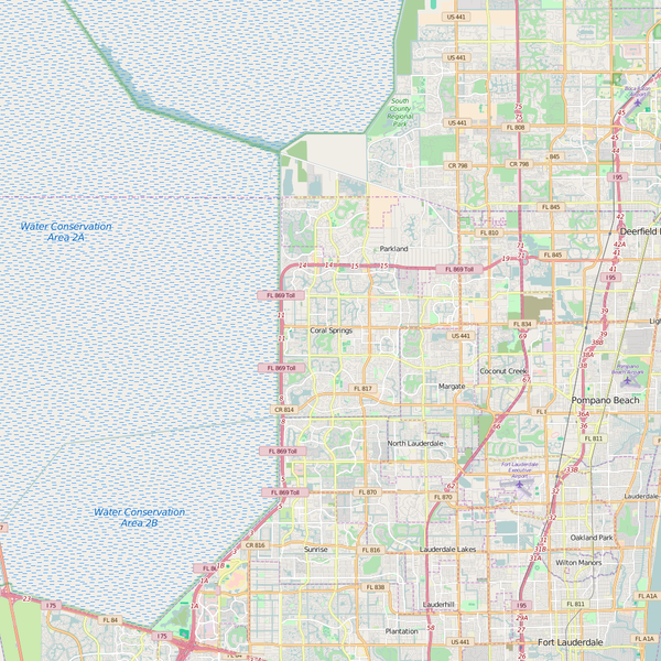 Editable City Map of Coral Springs, FL