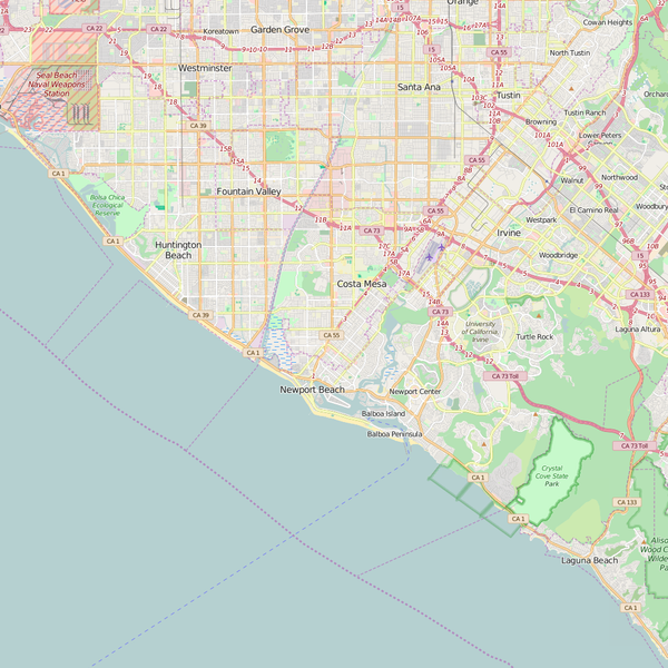 Editable City Map of Costa Mesa, CA