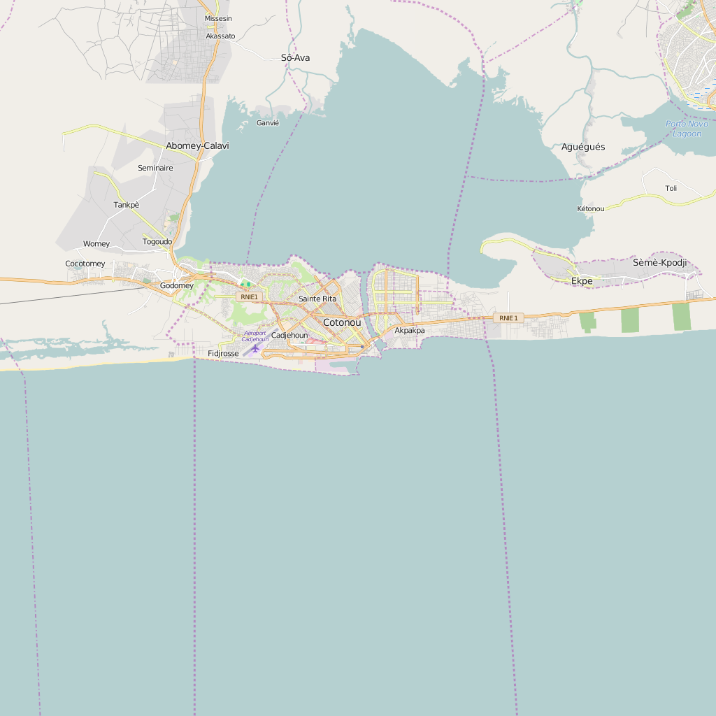 Editable City Map of Cotonou