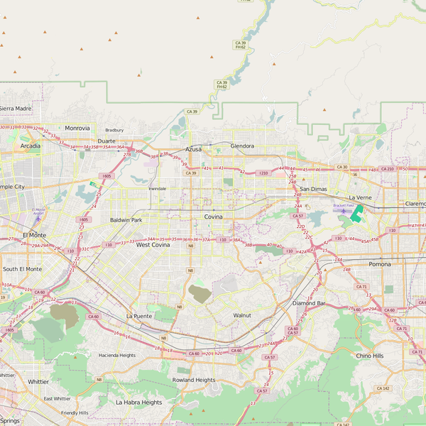 Editable City Map of Covina, CA
