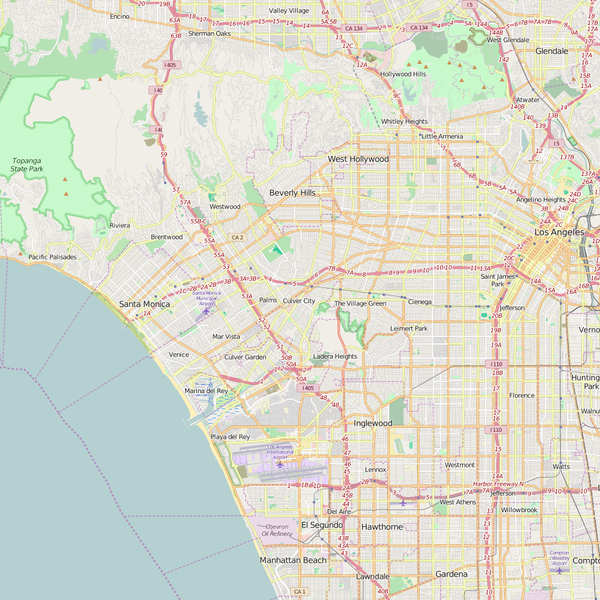Editable City Map of Culver City, CA