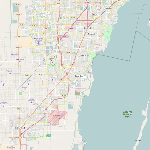 Editable City Map of Cutler Ridge, FL