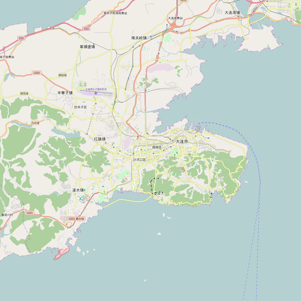 Editable City Map of Dalian