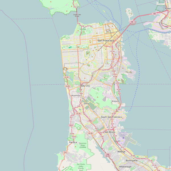 Editable City Map of Daly City, CA
