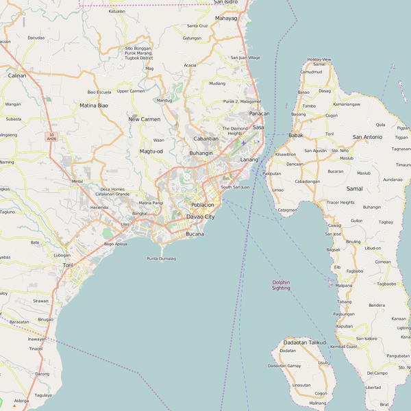 Editable City Map of Davao