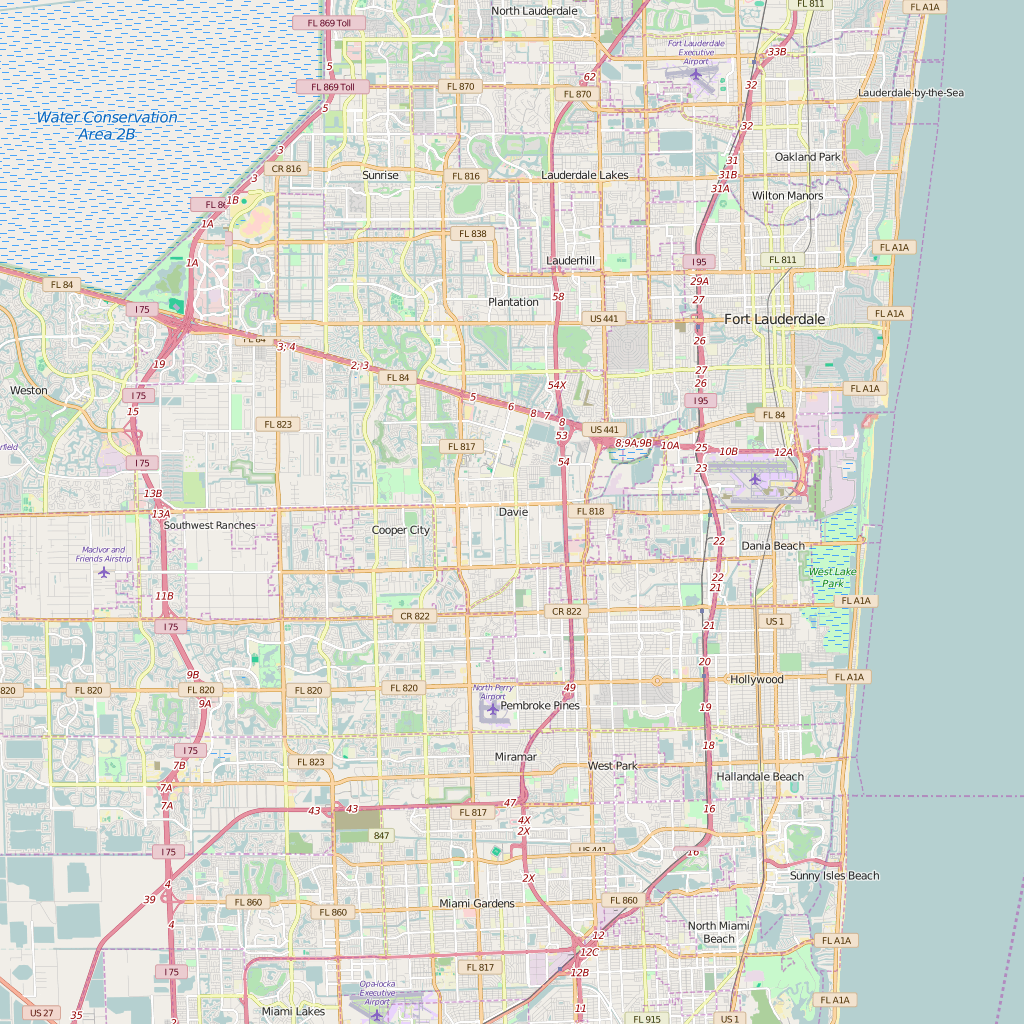 Editable City Map of Davie, FL