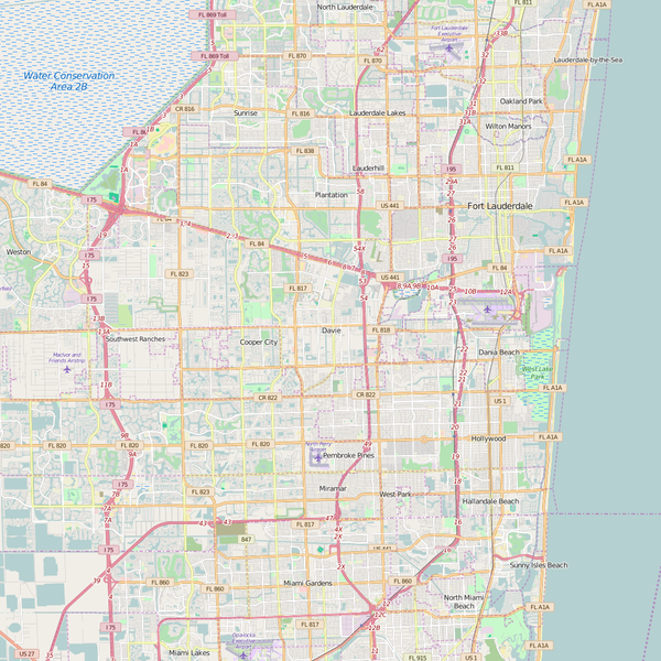 Editable City Map of Davie, FL