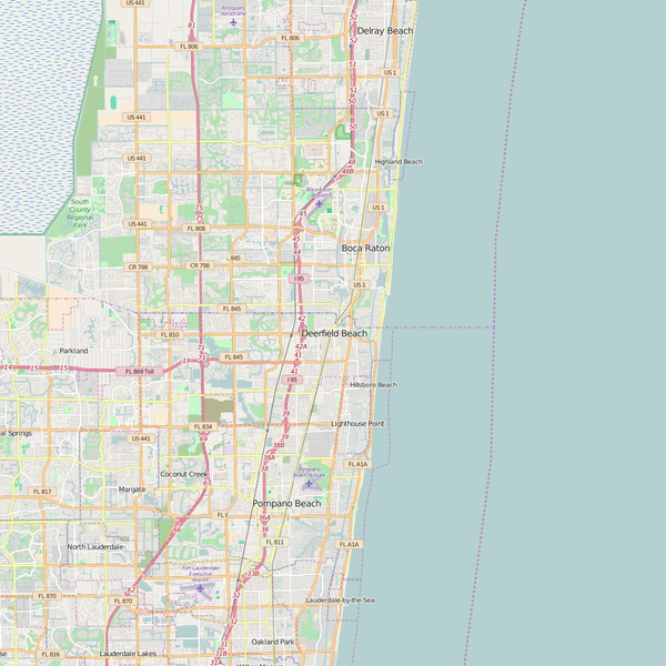 Editable City Map of Deerfield Beach, FL