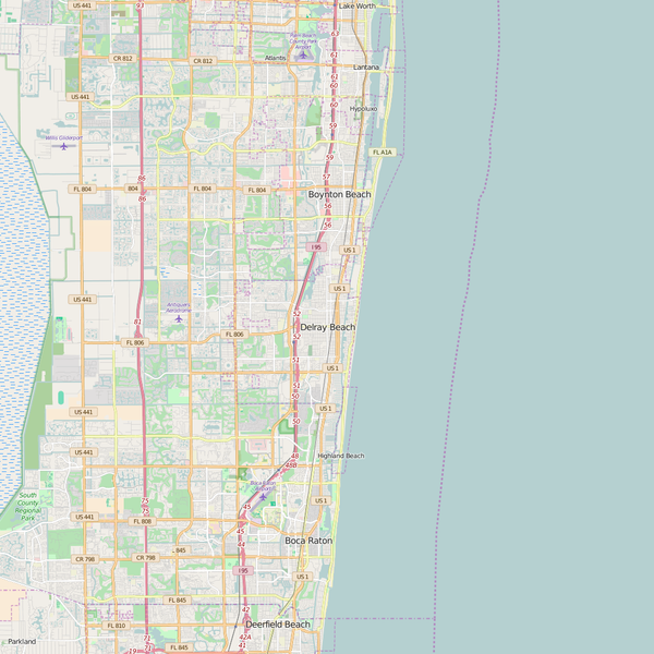 Editable City Map of Delray Beach, FL