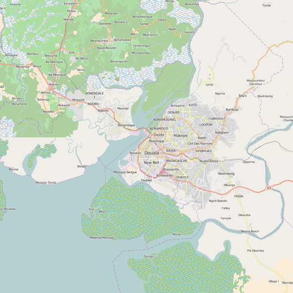 Editable City Map of Douala