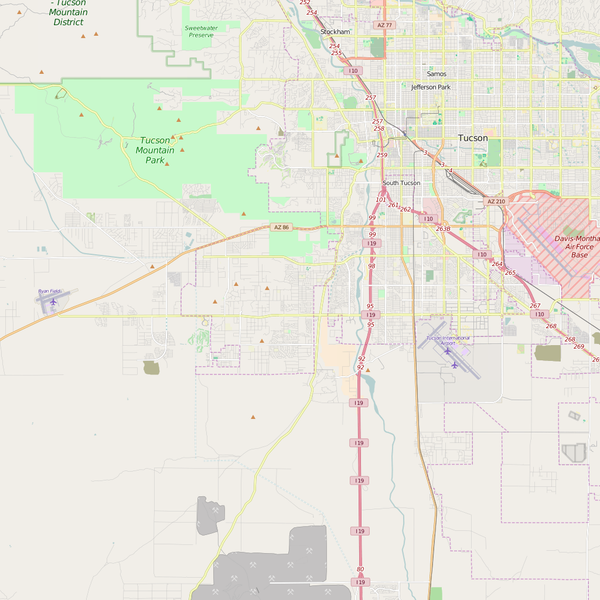Editable City Map of Drexel Heights, AZ