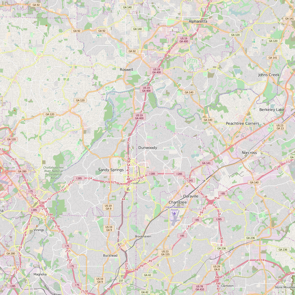 Editable City Map of Dunwoody, GA