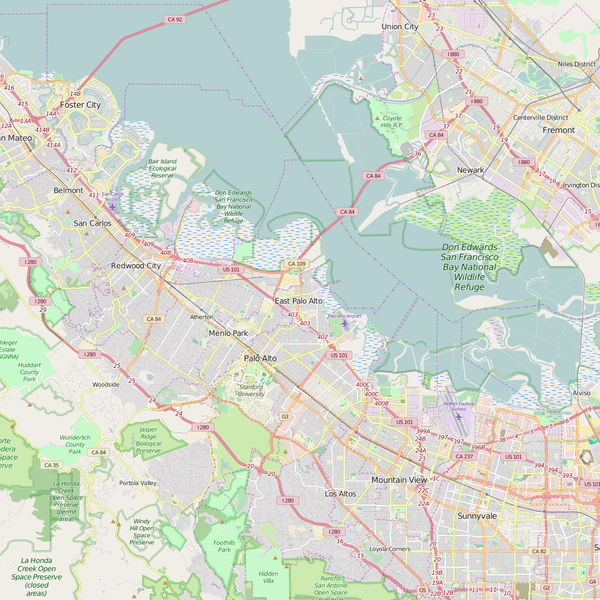 Editable City Map of East Palo Alto, CA