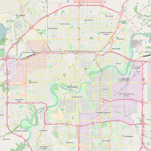 Editable City Map of Edmonton _ Alberta - Canada