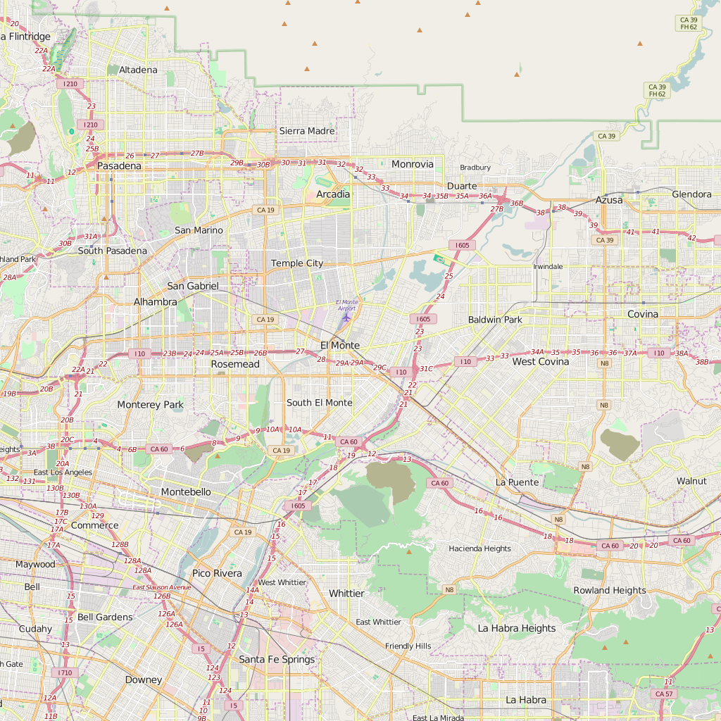 Editable City Map of El Monte, CA