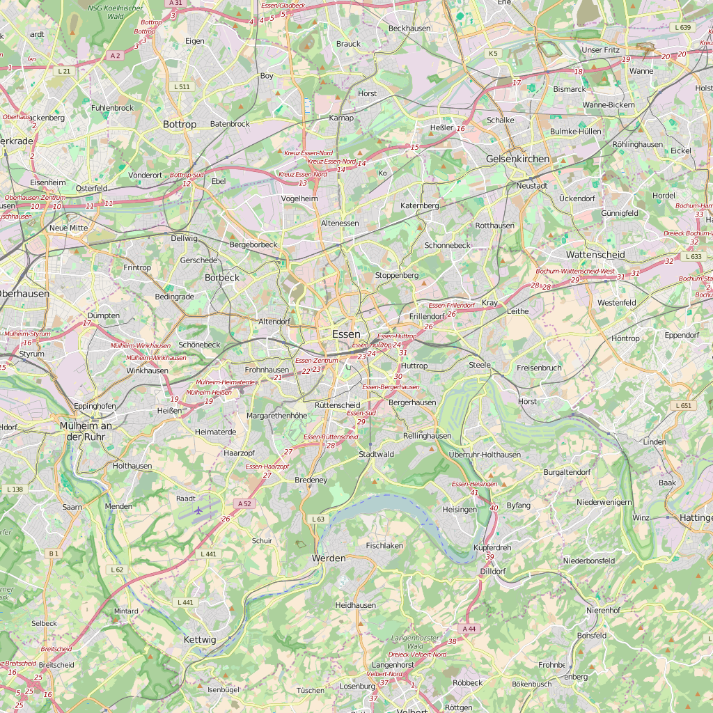 Editable City Map of Essen
