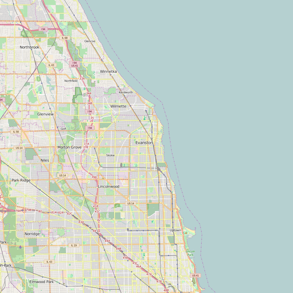 Editable City Map of Evanston, IL