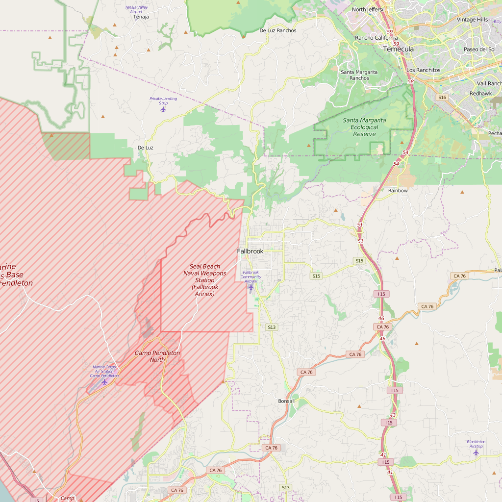 Editable City Map of Fallbrook, CA