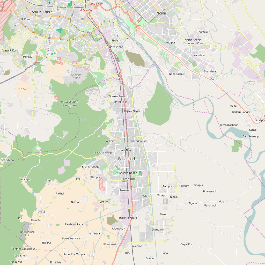 Editable City Map of Faridabad