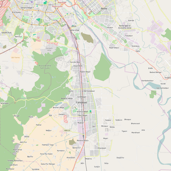 Editable City Map of Faridabad