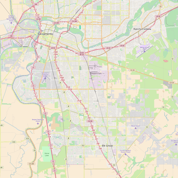 Editable City Map of Florin, CA