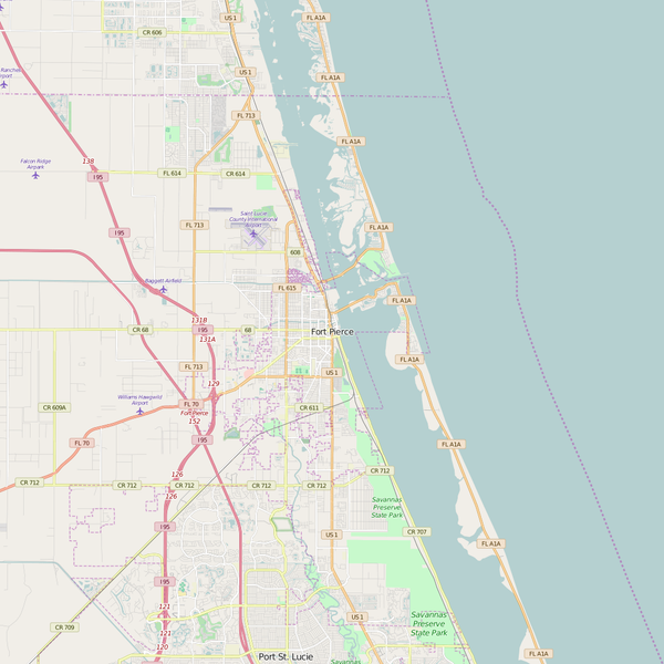 Editable City Map of Fort Pierce, FL