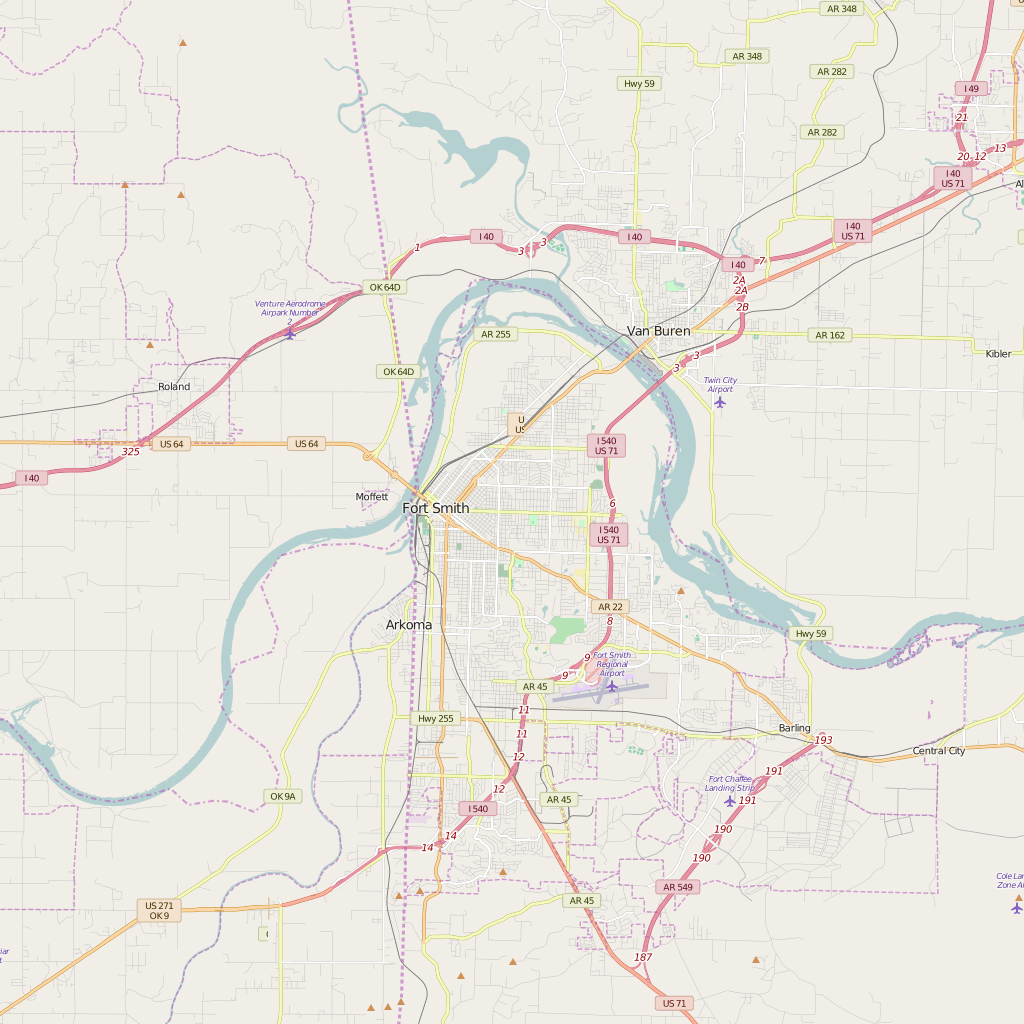 Editable City Map of Fort Smith, AR
